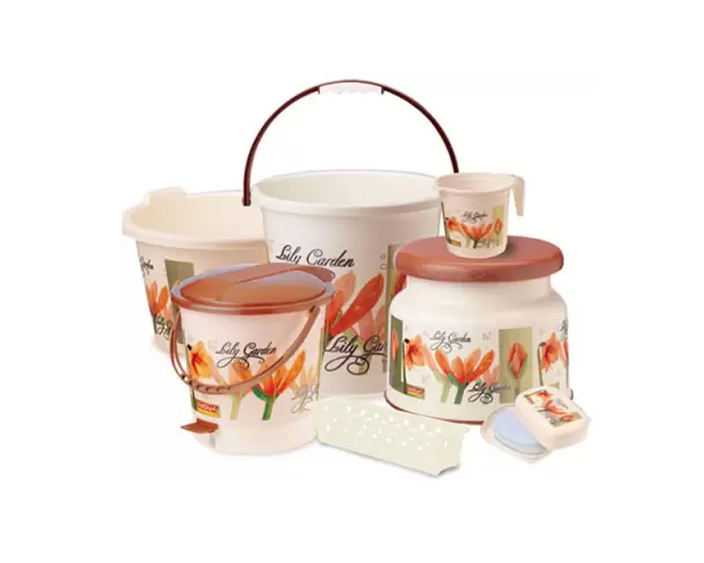Ratan Bucket Set Lily Garden